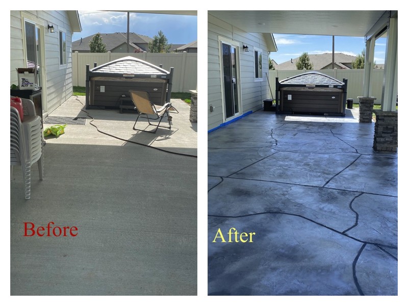 before and after patio